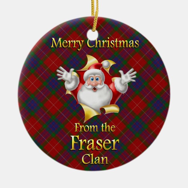 Schottische Clan Fraser Weihnachtsverzierung Keramikornament (Vorne)
