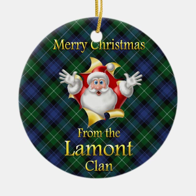 Schottische Clan Lamont Weihnachtsverzierung Keramikornament (Vorne)