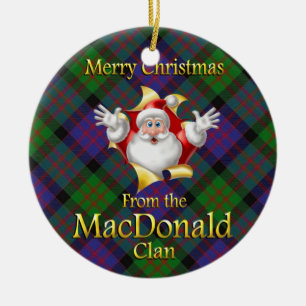 Schottische Clan MacDonald Weihnachtsverzierung Keramikornament