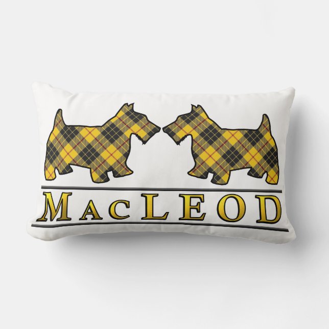 Schottische Clan MacLeod Tartanscottie-Hunde Lendenkissen (Vorderseite)