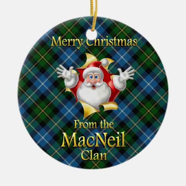 Schottische Clan MacNeil Weihnachtsverzierung Keramikornament (Vorne)