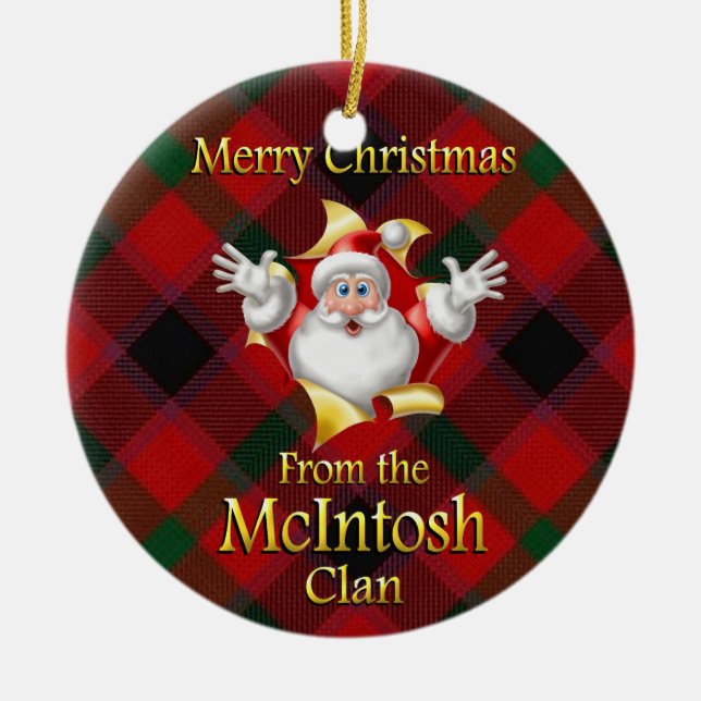 Schottische Clan McIntosh Weihnachtsverzierung Keramik Ornament (Vorne)
