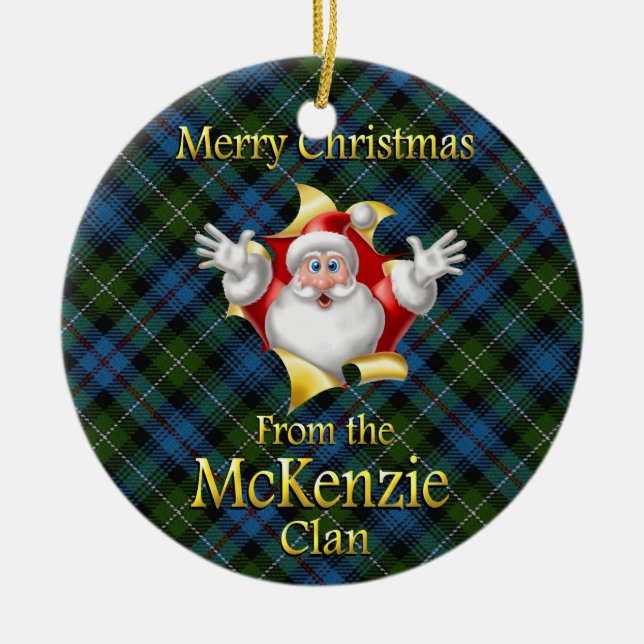 Schottische Clan McKenzie Weihnachtsverzierung Keramikornament (Vorne)