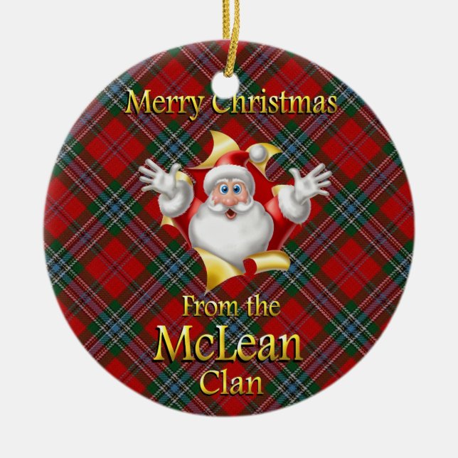 Schottische Clan McLean Weihnachtsverzierung Keramik Ornament (Vorne)