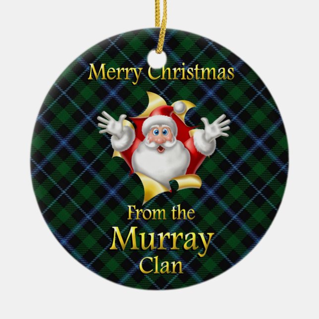 Schottische Clan-Murray-Weihnachtsverzierung Keramikornament (Vorne)