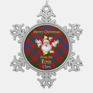 Schottische Clanross-Weihnachtsverzierung Schneeflocken Zinn-Ornament