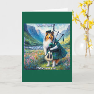 Schottische Collie-Serenade – Dudelsack und Tartan Karte