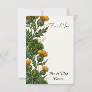 Schottische Distel Botanische Hochzeit Dankeskarte