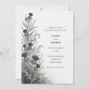 Schottische Distel Botanische Hochzeitseinladung Einladung