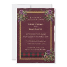 Schottische Distel-Keltische-Tartan-Hochzeitseinla