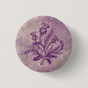 Schottische Distel-lila keltischer Knoten Button