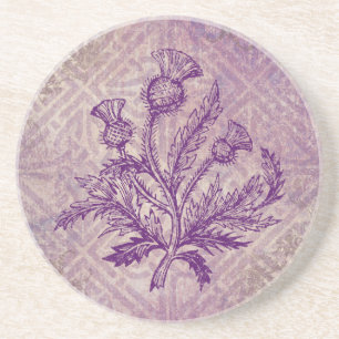 Schottische Distel-lila keltischer Knoten Untersetzer