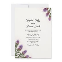 Schottische Distel-Script-Hochzeitseinladung | Was
