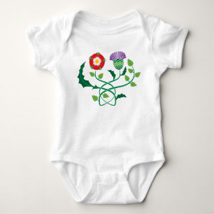 Schottische Distel und englischer Baby Strampler