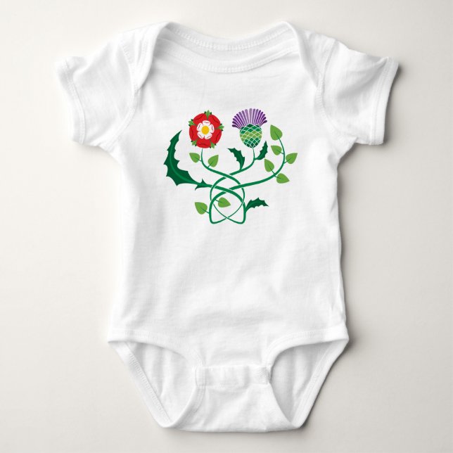 Schottische Distel und englischer Baby Strampler (Vorderseite)