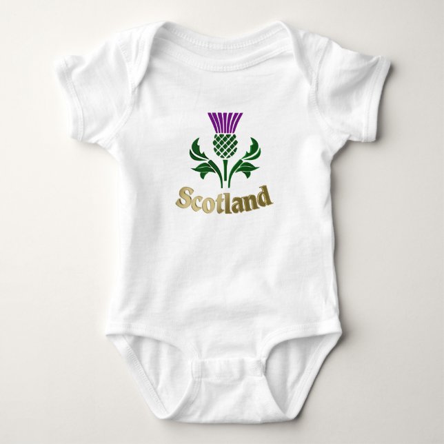 Schottische Emblemdistel Baby Strampler (Vorderseite)