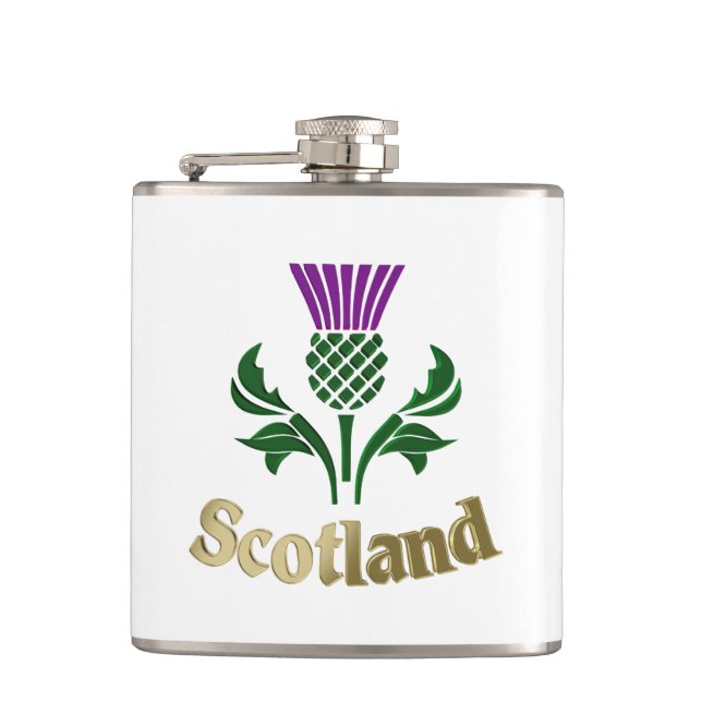 Schottische Emblemdistel Flachmann (Vorderseite)