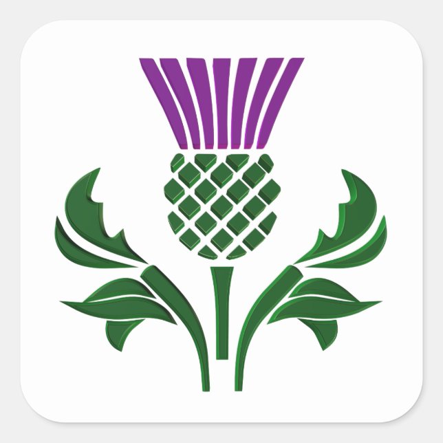 Schottische Emblemdistel Quadratischer Aufkleber (Vorderseite)
