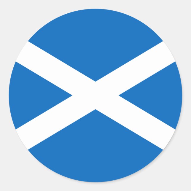 Schottische Flagge, Flagge Schottlands Runder Aufkleber (Vorderseite)