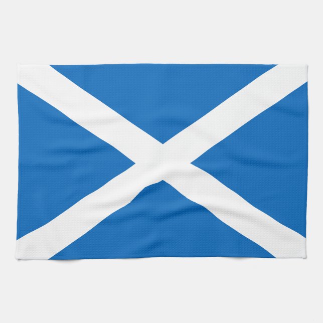 Schottische Flagge - Schottischer Salreifen Küchentuch (Horizontal)
