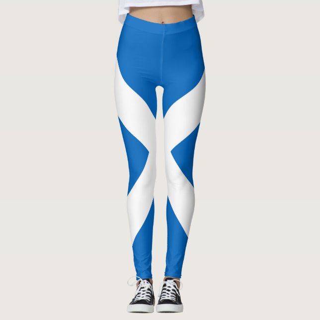 Schottische Flagge - Schottischer Salreifen Leggings (Vorderseite)