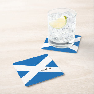 Schottische Flagge & Schottland Land Patriots/Spor Rechteckiger Pappuntersetzer
