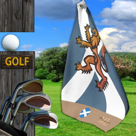 Schottische Flagge & Schottland, mit Monogramm /Ra Golfhandtuch