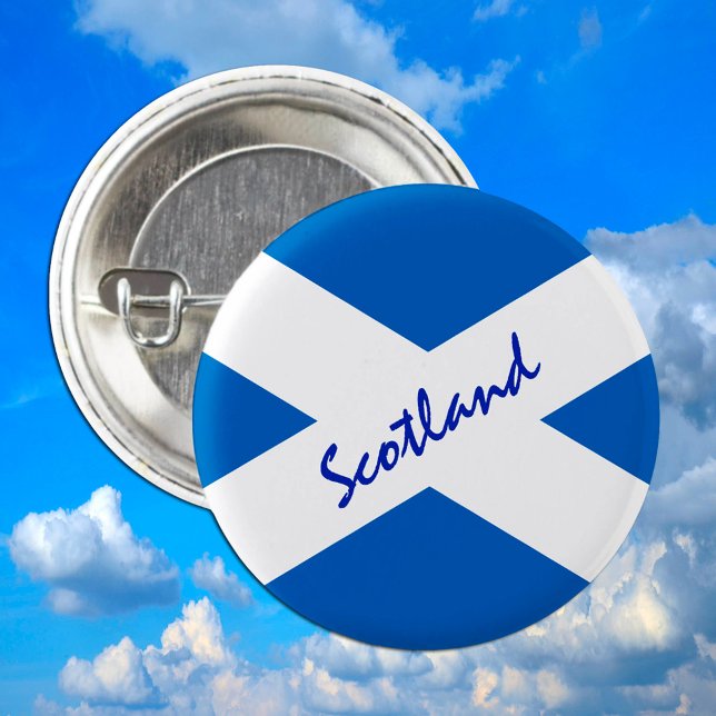 Schottische Flagge & Schottland - Reisen, Urlaub / Button (Von Creator hochgeladen)