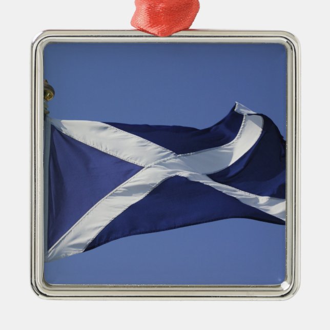 Schottische Flagge Silbernes Ornament (Vorne)