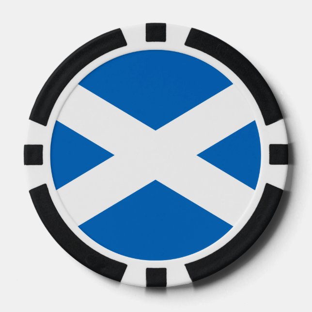 Schottische Flagge von Schottland, Saint-Andrew-Kr Pokerchips (Vorderseite)