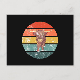 Schottische Highland-Rind Retro Postkarte