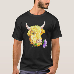 Schottische Highland-Rinder Highland-Rind-Blume T-Shirt