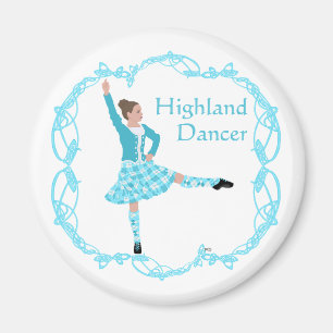 Schottische Highland-Tänzerin keltisches Knotenmus Magnet