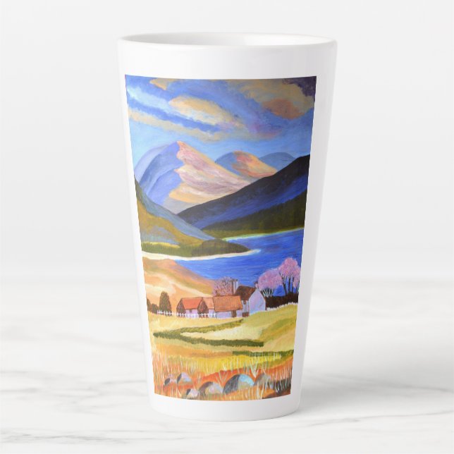 Schottische Highlands-Latte-Tasse Milchtasse (Vorderseite)