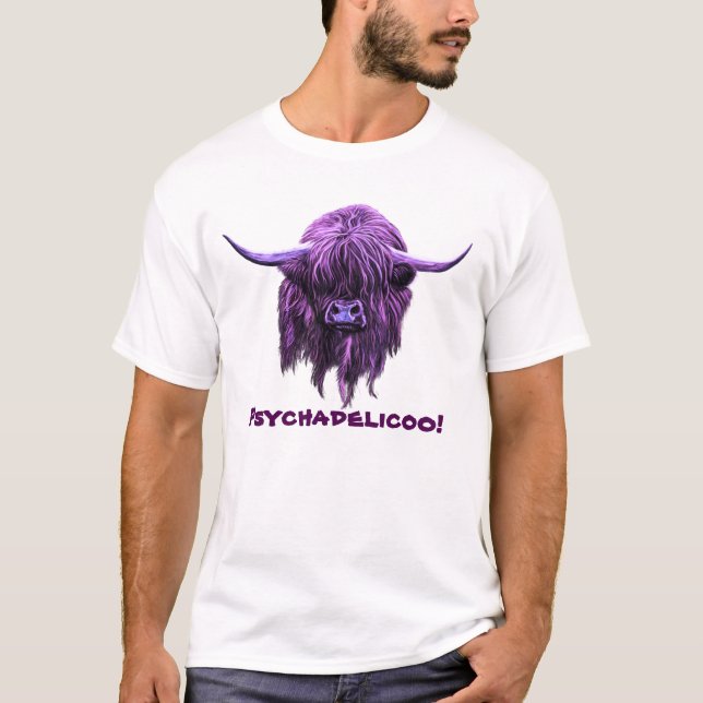 Schottische Hochland-Kuh. Psychadelicoo! T-Shirt (Vorderseite)