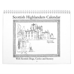Schottische Hochländer, Schlösser und Hunde Kalender