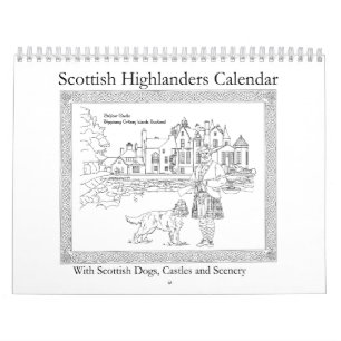 Schottische Hochländer, Schlösser und Hunde Kalender