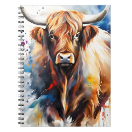 Schottische Hochlandkuh Notizbuch Notizblock