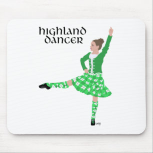Schottische Hochlandtänzerin Grün Mousepad