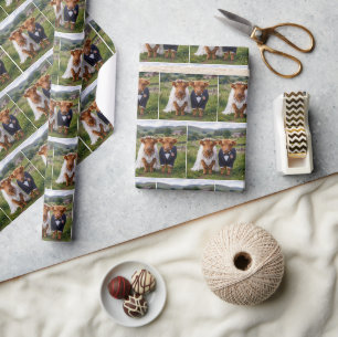 Schottische Hochzeit Highland-Kühe Geschenkpapier
