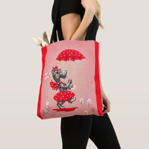 Schottische Hundedame mit Regenschirm Tasche