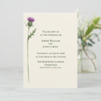 Schottische Single-Distel-Botanical-Hochzeit