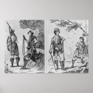 Schottische Soldaten der Hochländer und Poster