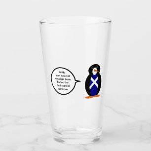 Schottische sprechende Ms-Pinguin personalisiert Glas