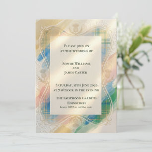 Schottische Tartan-Distel-Hochzeitseinladung Was Einladung