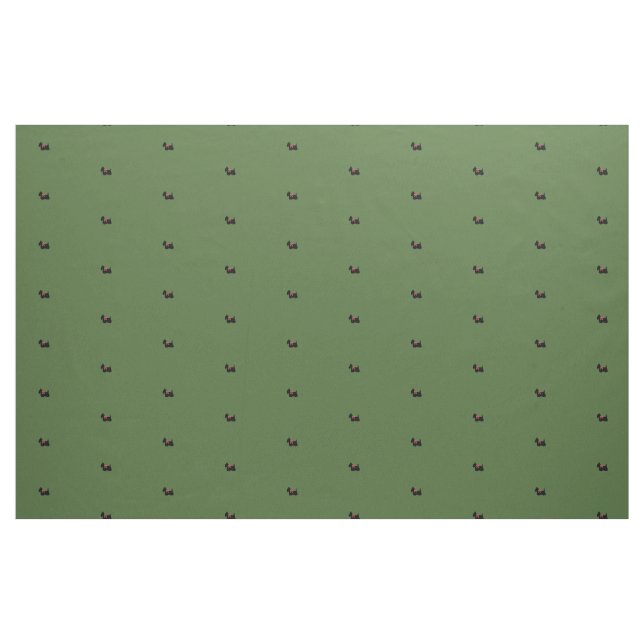 Schottische Terrier auf Grün mit rotem Bogen Stoff (Yard (91,4 cm))