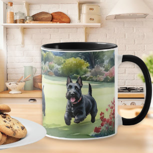 Schottische Terrier-Hunde Aquarell Scotties Tasse