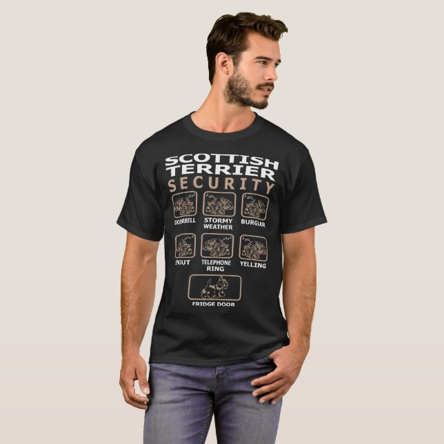 Schottische Terrier-Hundesicherheit Pets T-Shirt (Vorne ganz)