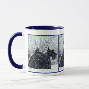 Schottische Terrier im Winter Tasse