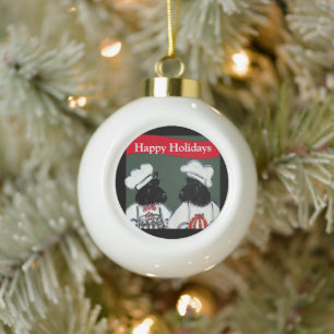 Schottische Terrier          Keramik Kugel-Ornament